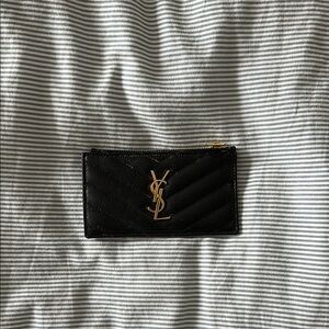 YSL Black Quilted Card Holder
